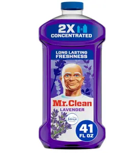 Mr. Clean All Purpose Cleaner, Floor Cleaner for Mopping Home, Bathroom, & Kitchen, Cleaning Liquid for Mop & Bucket, Cleaning Supplies, Multi-Surface Dilutable, Lavender, 41oz