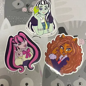 Monster High fan art sticker and mini buttons