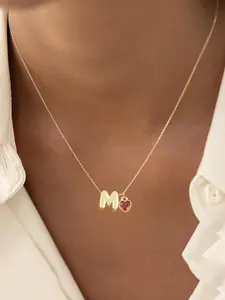 Initials Necklace, Stainless Steel Chain Necklace with Heart Pendant, Fashion Jewelry Accessories for Women As Gift Initial Letter Necklace