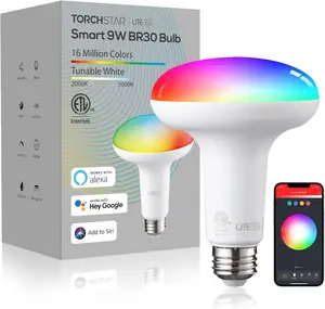 BR30 Smart LED Flood Light Bulbs - WiFi Google Home & Alexa Compatible
