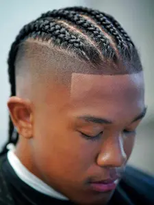 Men's Cornrows Braids Replacement Hair System Biological Scalp Hairpiece Human Hair Braided Hair Texture Breathable PU Base Toupee for Men (5*7/6*8/8*10 inch)