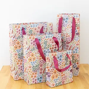 Gift Bag | 4 Sizes | Ribbon Handles | Floral Present Wrapping & Gifting