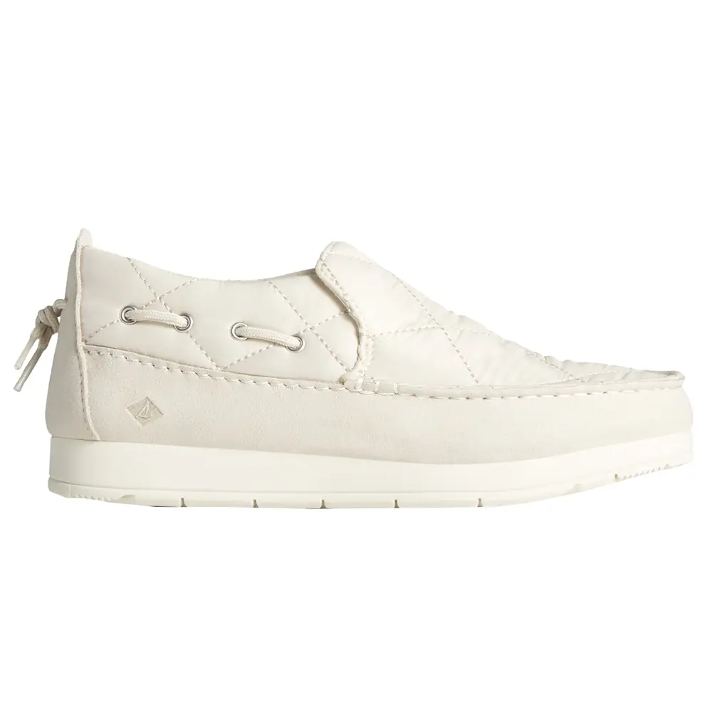 Sperry Womens Sperry Moc-Sider Quilted Nylon Flats Casual - Off White