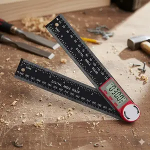 360° Digital Angle Finder with High Precision Scale | Portable Heavy Duty Hardware Angle Measurement Tool for Woodworking, Automotive Repair, Construction & DIY Projects | All-in-One Angle Gauge and Protractor Kit