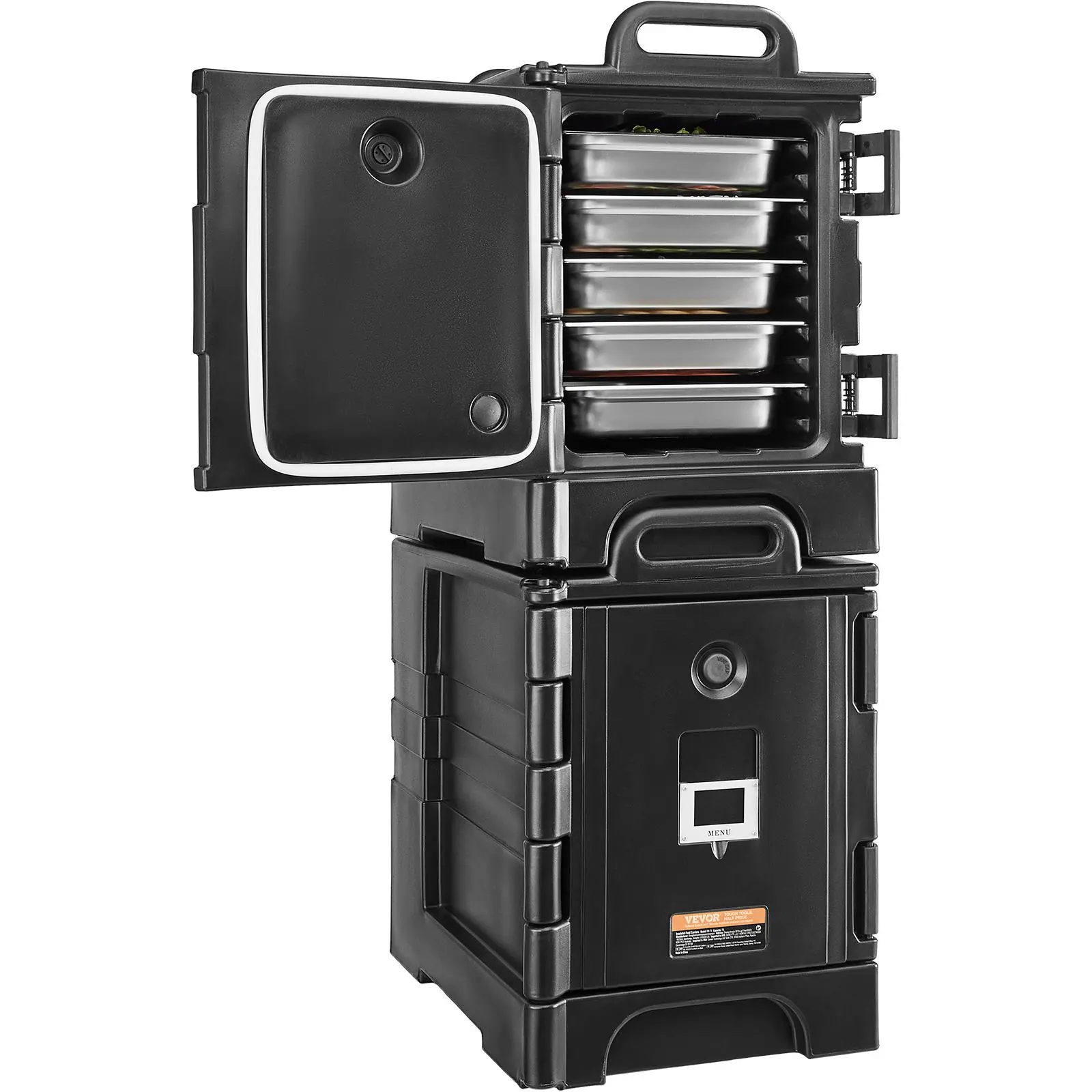 【Summerfinds】VEVOR Insulated Food Pan Carrier,  , 81 Qt x 2 Pack Hot Box for Catering, Food Box Carrier with Double Buckles, Front Loading Food Warmer with Handles, Stackable End Loader for Restaurant, Canteen