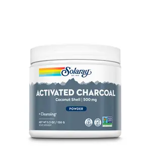 Solaray Activated Charcoal 500mg Coconut Shell Powder for Digestive Comfort & Body Cleansing Vegan Non-GMO US Healthcare