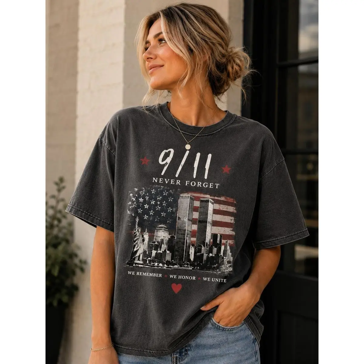 Comfort Colors 9/11 Never Forget Shirt, Patriot Memorial Tee, Twin Towers Tribute Shirt, Usa Remembrance T Shirt, Vintage American Graphic Tee, Unisex Short Sleeve Tee, Casual Clothing
