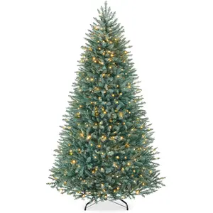 Best Choice Products Pre-Lit Premium Nordic Fir Artificial Full Christmas Tree w/2-in-1 Twinkle LEDs – Blue Spruce