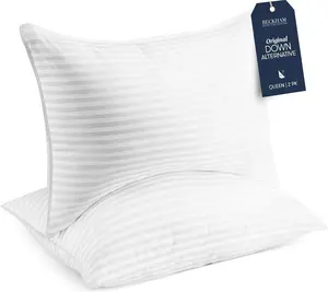 Beckham Hotel Collection Bed Pillows Standard/Queen Size Set of 2 - Original Down Alternative Pillow for Sleeping - Bedding for Back, Stomach or Side Sleepers
