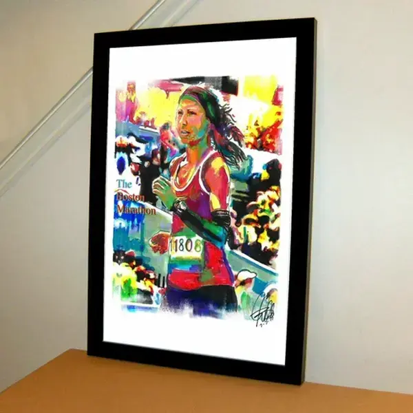 Boston Marathon Runner Athlete Sports Poster Print Wall Art