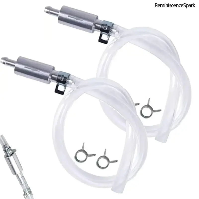 4/2-PCS Soft Brake Bleeder Hose Kit – One Way Check Valve Tube with Metal Clips, Universal Brake Fluid Bleeder Tool for Car & Motorcycle Hydraulic Brake & Clutch Maintenance