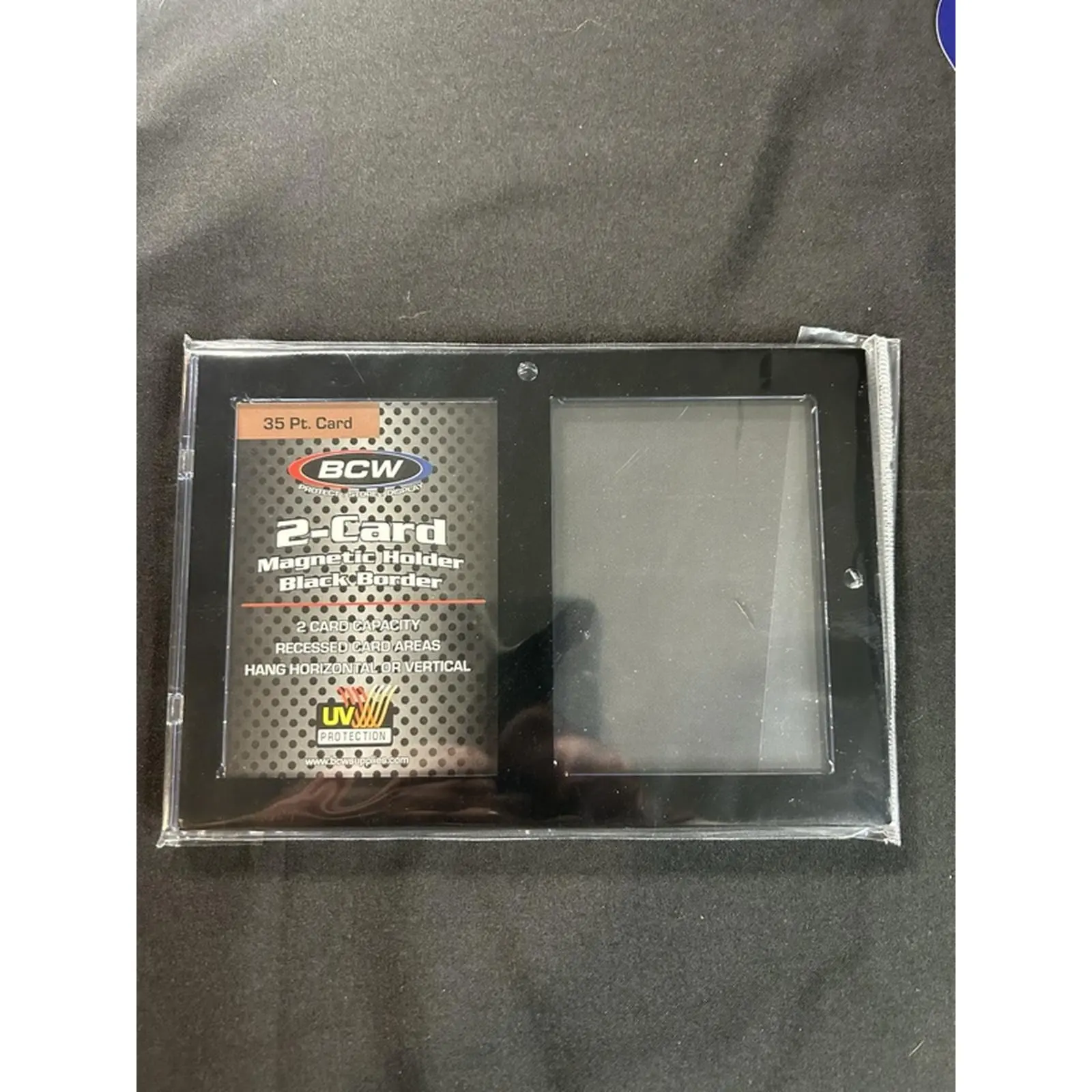 BCW 2-Card Magnetic Holder Black 35 Pt Card Display Case for Collectibles