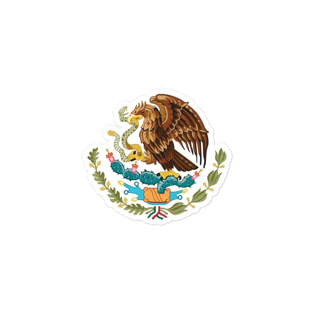 Official Coat of Arms of Mexico Die Cut Bubble Free Stickers – Perfect for Personalization and Decoration, 3"x3", White