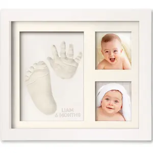 Baby Hand and Footprint Kit - Quick Dry Clay Baby Footprint Kit, Pets Paw, Newborn Keepsake Picture Frame for Boys, Girls, Personalized New Mom Gifts for Shower & Registry, Grandparents