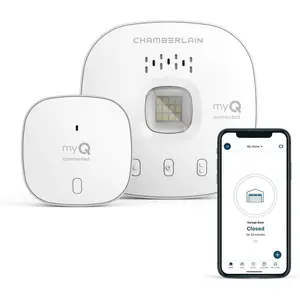 Smart Garage Control - Wireless Garage Hub and Sensor with Wifi & Bluetooth - Smartphone Controlled, White