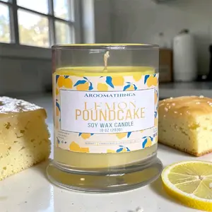 Lemon Poundcake Soy Wax Candle 10 oz Fragrant Home Decor