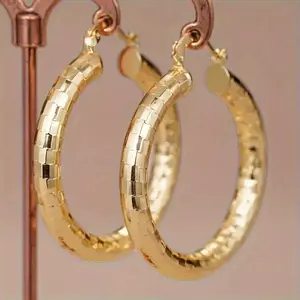 Exaggerated Large Hoop Earrings with Ear Clips - Fashionable & Unique Accessories for Women, Ideal for Festivals, Gifts & Parties