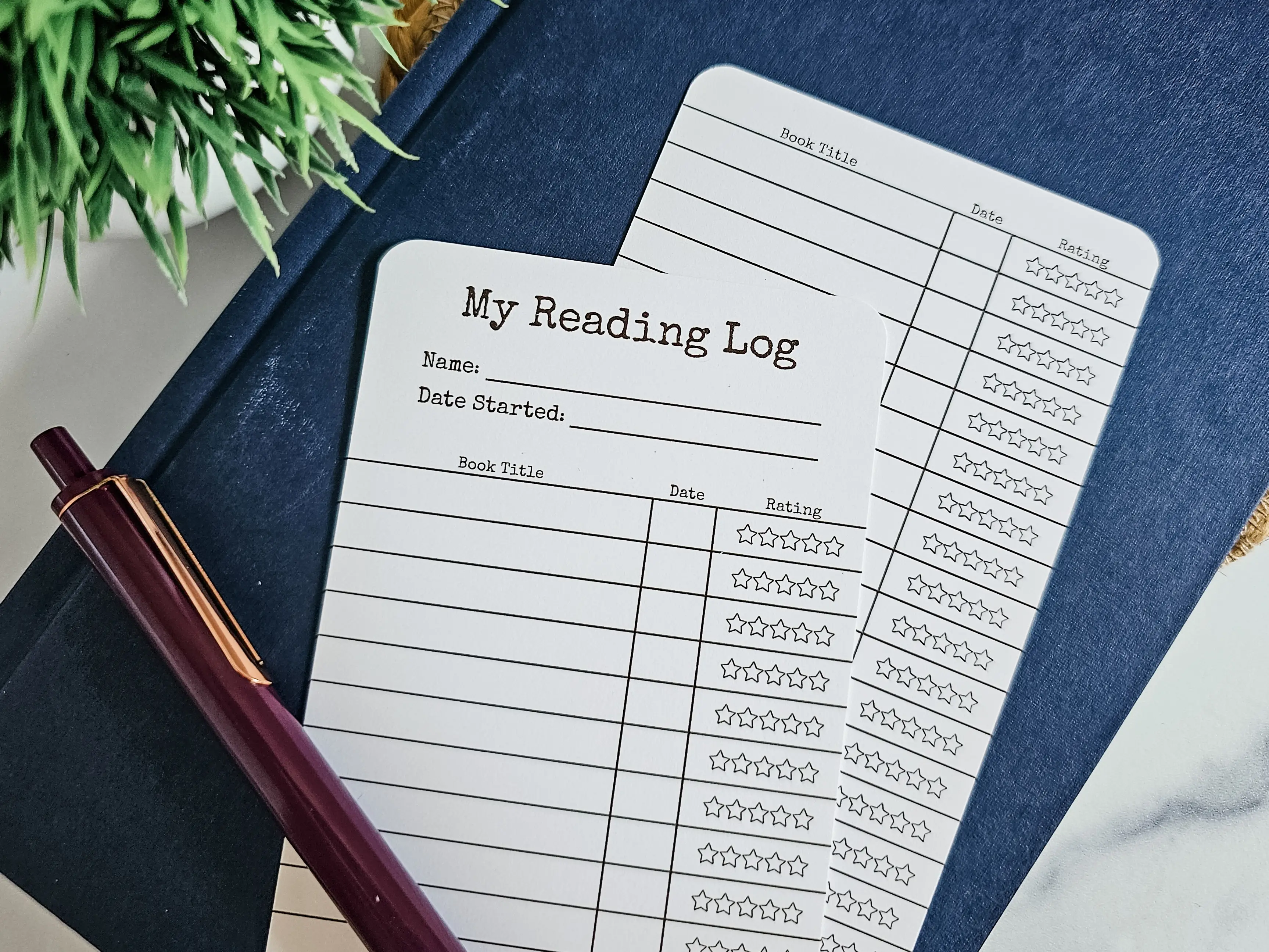 Pack of 5 Vintage Library Card Bookmarks for Readers, Bookish Gifts, TBR List, Reader Christmas Present, and Read Log