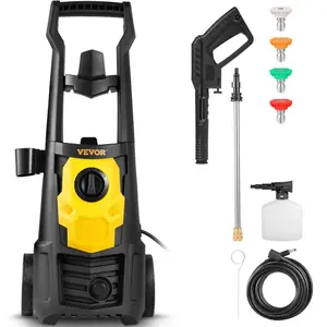 VEVOR Electric Pressure Washer, 2000 PSI, Max. 1.76 GPM Power Washer with 30 ft Hose, 5 Quick Connect Nozzles, Foam Cannon, Portable to Clean Patios, Cars, Fences, Driveways, ETL Listed