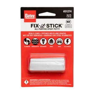 212 MAIN Oatey 31274 All-Purpose Epoxy Putty Fixit Stick - 1.3 oz, Off White, Multipurpose Use