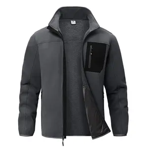 Men's Thick Polar Fleece Shell Jackets With Warm Sherpa Lining Winter Coats Full Zip Outdoor Hiking Jackets