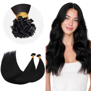 GOO GOO K Tip Hair Extensions Real Human Hair 14-24inch 50G K tips & Mini K tips extensions Keratin Bond Hot Fusion Pre Bonded Hair Extensions Flat Tip Natural Straight Remy Hair Extensions for Women#SummerVibes