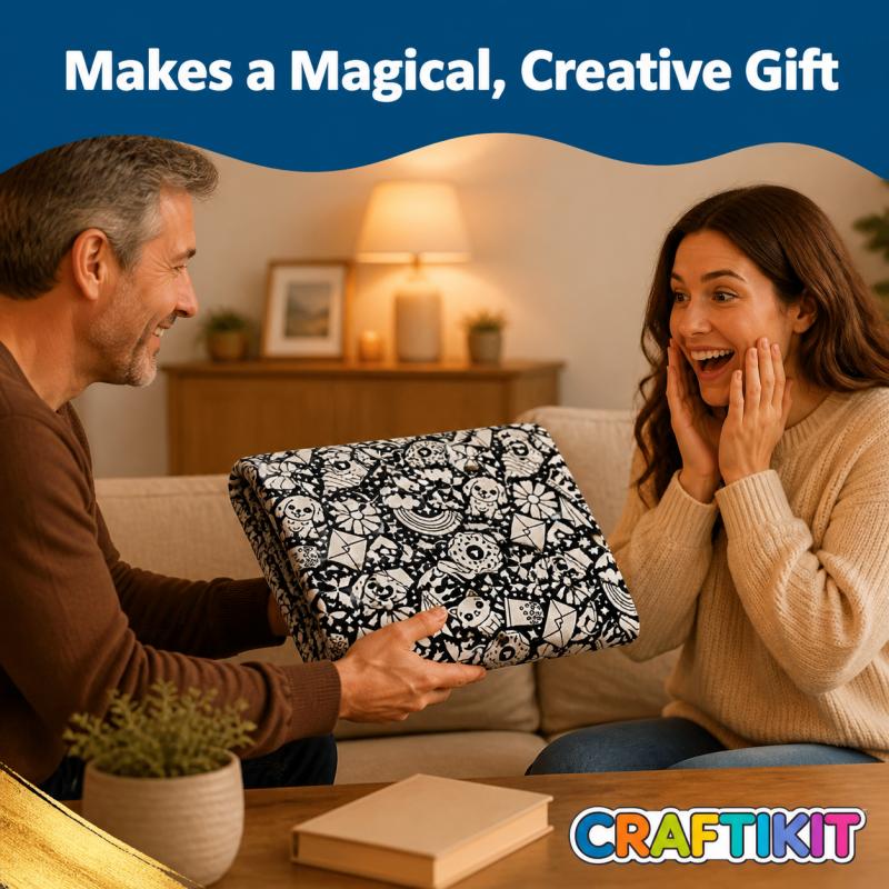 Color-Your-Own Blanket for Kids & Adults – DIY Interactive Fuzzy Velvet Throw with 24 Acrylic Markers – Creative Art Blanket for Family Fun & Travel，Mother's Day gift