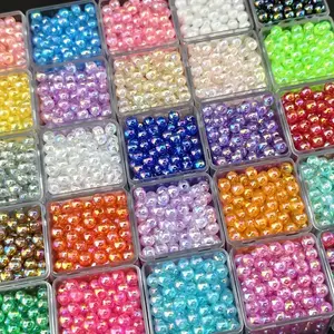 1000pcs Multi Colors 6mm AB Round Acrylic Beads Set for Jewelry Making Bracelet Necklace Phone Chain Craft Supplies, Beading And Jewelry Crafting Additions