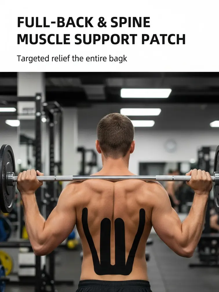 Pre-Cut Cotton Kinesiology Tape for Lower Back Pain and Support - for Athletes, Sports Physiotherapists, and Chiropractors, Pain Relief Elastic Tape Waist Tape
