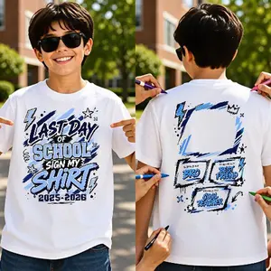 Boys Last Day of School Autograph Shirt, Sign My Shirt Bruh Graphic, End of School Year Gift Tee, Last Day of School 2026 Kids Shirt #    Last Day of School #   Sign My Shirt