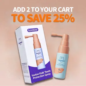 tootoo Kids Oral Spray, 2 Counts Toddler Toothpaste Helper Natural Cavity Defense & Fresh Breath, Grape Flavor with Xylitol & Probiotic, Children Anticavity with Fluoride Free, 20ml 【Live】 TikTokShopBlackFriday