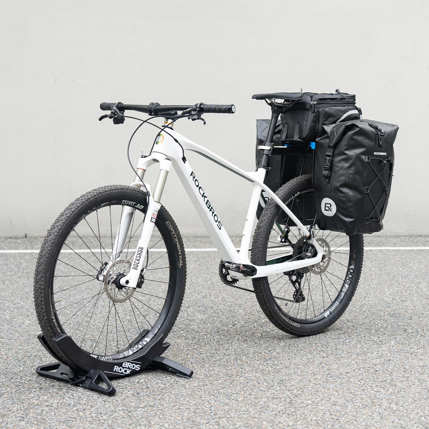 ROCKBROS Quick Release Rear Bike Rack, Aluminum Alloy Cargo Rack with Bike Trunk Bag 13L-25L Bike Rear Rack Bag and Bike Panniers Waterproof Bike Rear Rack Bag Max 30L Large Capacity for Mountain Bikes