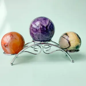 1pc Arch Shaped Crystal Ball Base, 3 Heads Display Stand Holder, The Base For Holding Three Crystal Balls, For Home Room Living Room Office Decor, For Christmas Valentine's Day New Year Decor