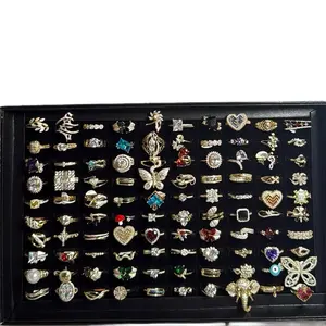 100pc Rings Mix Styles and Size Assorted Designs and Materials for Fashion Enthusiasts