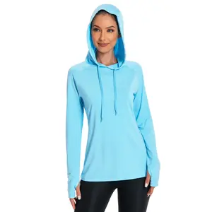 BASSDASH Women’s UPF 50+ Hiking Fishing Hoodie UV Shirt Long Sleeve Outdoor Activewear Breathable Lightweight Stretch
