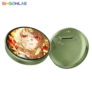 SIMSONLAB Smart Electronic Badge, Touch Operation, APP Custom Content, Video Audio Hi-Fi Sound, 400mah Battery, Colorful Light Effects