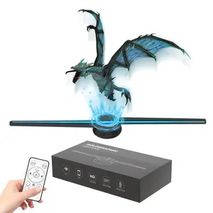 3D Hologram Fan,3D Hologram Projection Light Two Blades 42cm User-Friendly Plug and Play Holographic Advertising Show LED Lights, Easy Wall Mount Decorations for Holiday Gift