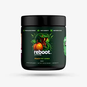 Reboot Peach Pit Viper Energy Drink Powder Mix | Brain & Body Support | 42 Servings