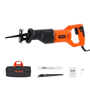 VEVOR Corded Reciprocating Saw, 120 Volt 6 Amp, 3000 SPM Variable Speed, 3/4 inch Stroke Length, Electric Reciprocating Saw with 8 Blades and Carrying Bag, for Wood, Metal, and Plastic Cutting