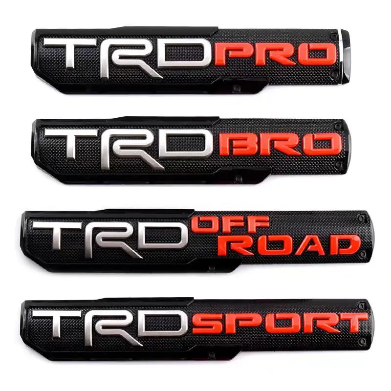2-Pcs 3D Embossed Black Red Off-Road Emblem Badge - Car Decorative Sticker, Auto Parts Accessories, Truck Side Decals, Automotive Exterior Parts, Compatible with Tacoma Tundra PRO, 3-Styles Universal