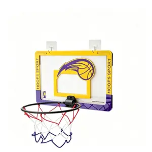 Indoor Foldable Basketball Hoop, Portable Basketball Goal, Kids Door Mount Office Basket, Teen & Adult Mini Hoop, Room Door Basketball, Includes 1 Ball, Sport
