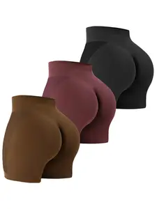 Women's 3pcs Shapewear Shorts Tummy Control High Waist Butt Lifting Scrunch Seamless Shapewear Bottoms