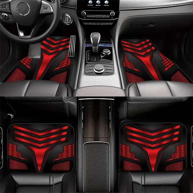 4pcs Universal Car Floor Mats, Floor Mats for Car, Thickened Printed Design, Fun Interior Decor, Car Accessory, Auto Accessories, Automotive Mats, Fits Most Cars, Tesla, Suvs, Halloween & Christmas Gift