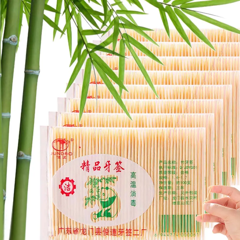 1000-200Pcs Natural Bamboo Toothpick Wood Dental Bamboo Picks Home Restaurant Hotel Toothpicks Tools Kitchen Tableware Forks Disposable Fruit