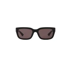 Bottega Veneta Rectangular Sunglasses in Black & Grey
