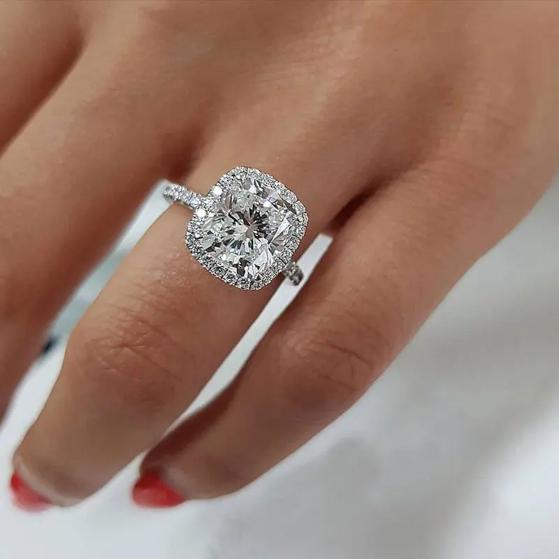 Maxine 3.5ct Cushion Cut Engagement Ring - 5A Cubic Zirconia Women's Jewelry Ring, Ideal for Proposal, Wedding, Anniversary, Engagement Rings