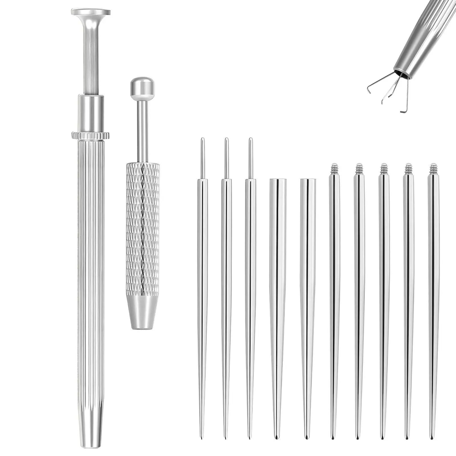 Taper Ball Grabber Tool For Changing - 14g 16g 18g 20g Threadless/internal Thread/external Thread Stainless Steel Flat Earrings Insertion Ear/nose/navel/lip/eyebrow/tongue