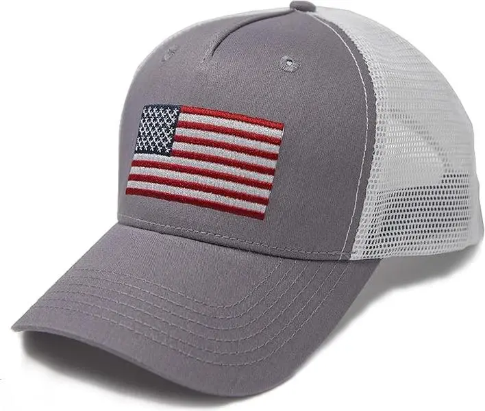 USA Flag Trucker Hat – Adjustable Embroidered Snapback Cap for Men and Women by International Tie