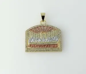 Plated Tri-Color Blinged The Last Supper Pendant
