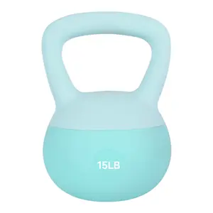 Soft Kettlebell, High Intensity Training Kettlebell with Wide Side Non-Slip Handle with Soft Side Upholstered Base for Home Exercise, Especially for Men and Women (Green 10 lbs/15 lbs/18 lbs)